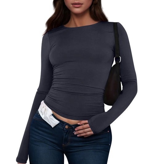 CottonLong Sleeve  Woman T Shirts White Clothing