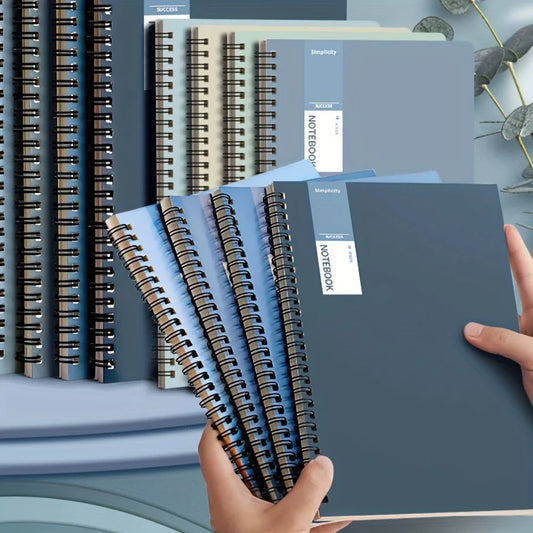 4pcs Gradient Blue A5 Spiral Notebooks,80sheets/160Pages Each, Semi-Gloss Finish