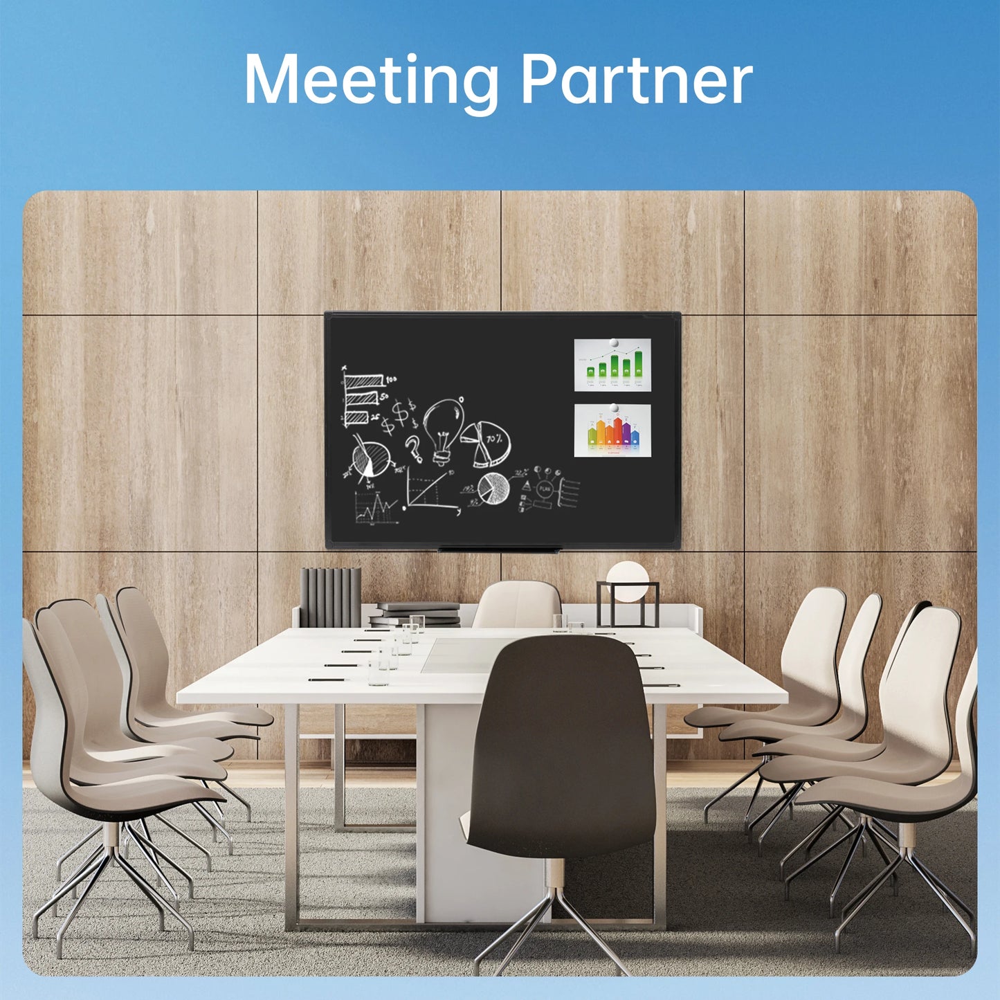 Deli Magnetic Blackboard Dry Erase Board, 36" x 24" Wall Mounted Black Board with Aluminium Frame for School and Home