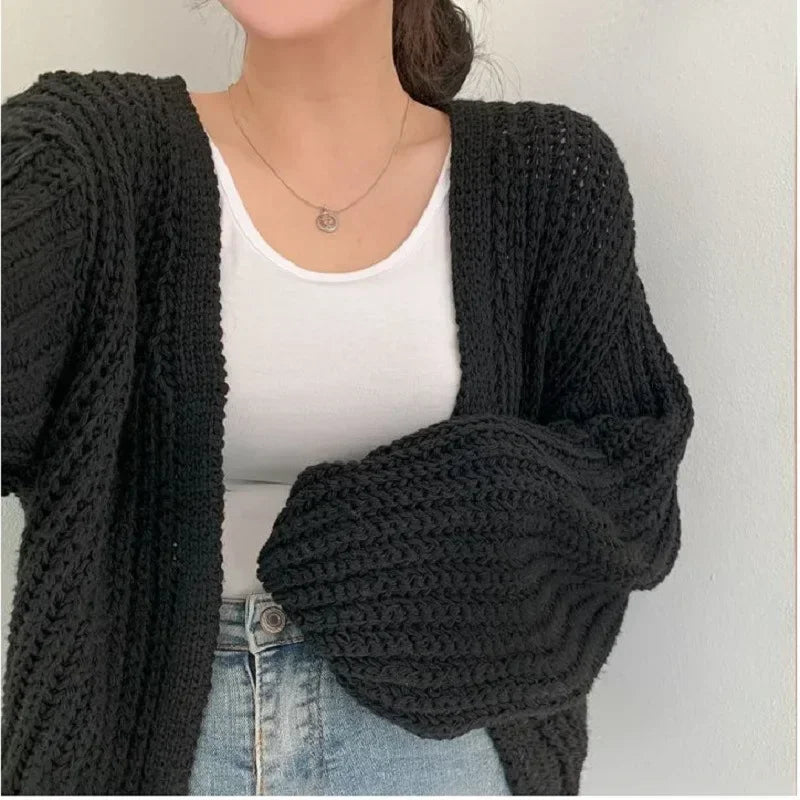 New  Chic Fashion Short Cardigans Knitted Poncho Women Summer