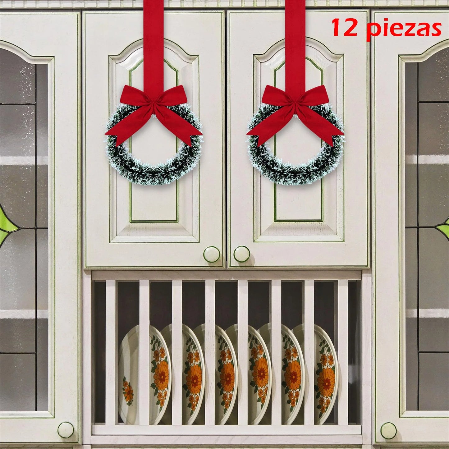 Small Christmas Wreath with Festive Red Bow