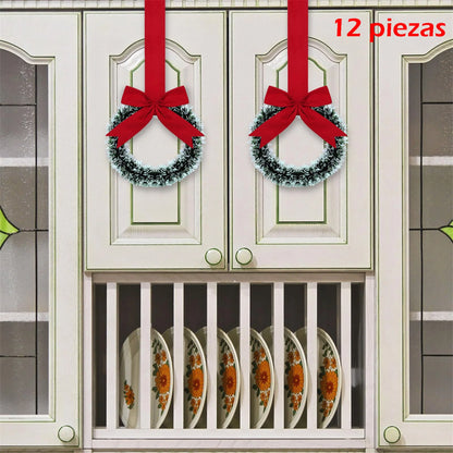 Small Christmas Wreath with Festive Red Bow