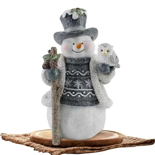 Snowman Figurines Indoor Christmas   Ornaments for Holiday