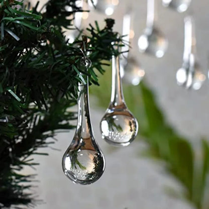 50 Clear Glass Teardrop Christmas Ornaments