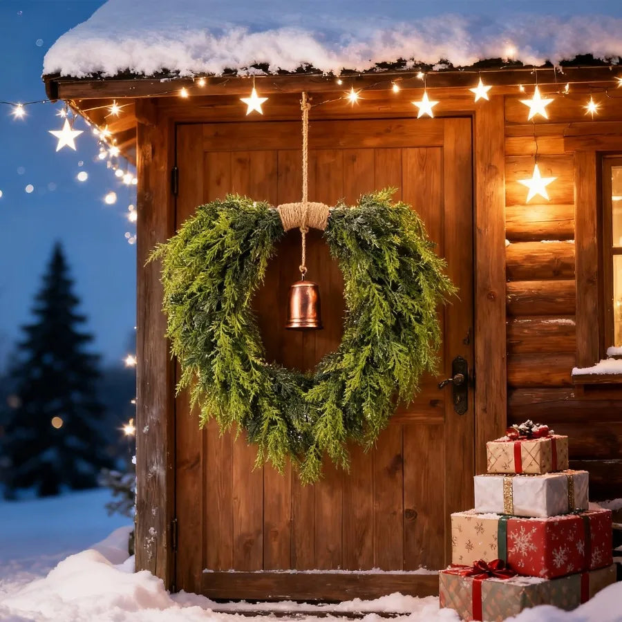 Real Touch Artificial Cedar Wreath 20 with BellWr