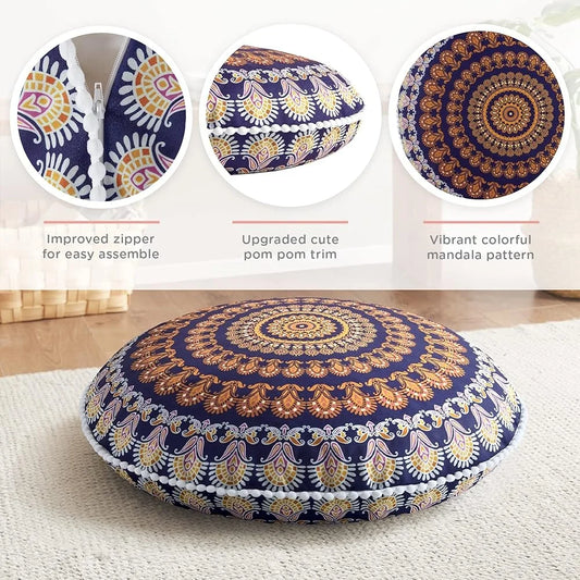 Large Meditation Floor Pillows Set of 2 Memory Foam Cushions