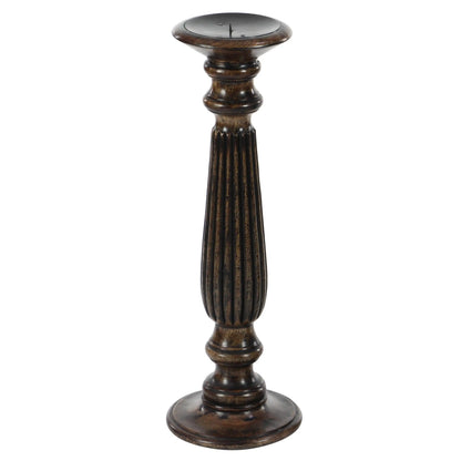 Dark Brown Mango Wood Candle Holder, Set of 3