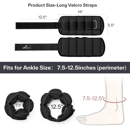 Adjustable Ankle Weights 1Pair 10lb Leg Weight Straps for Women Men