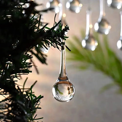 50 Clear Glass Teardrop Christmas Ornaments