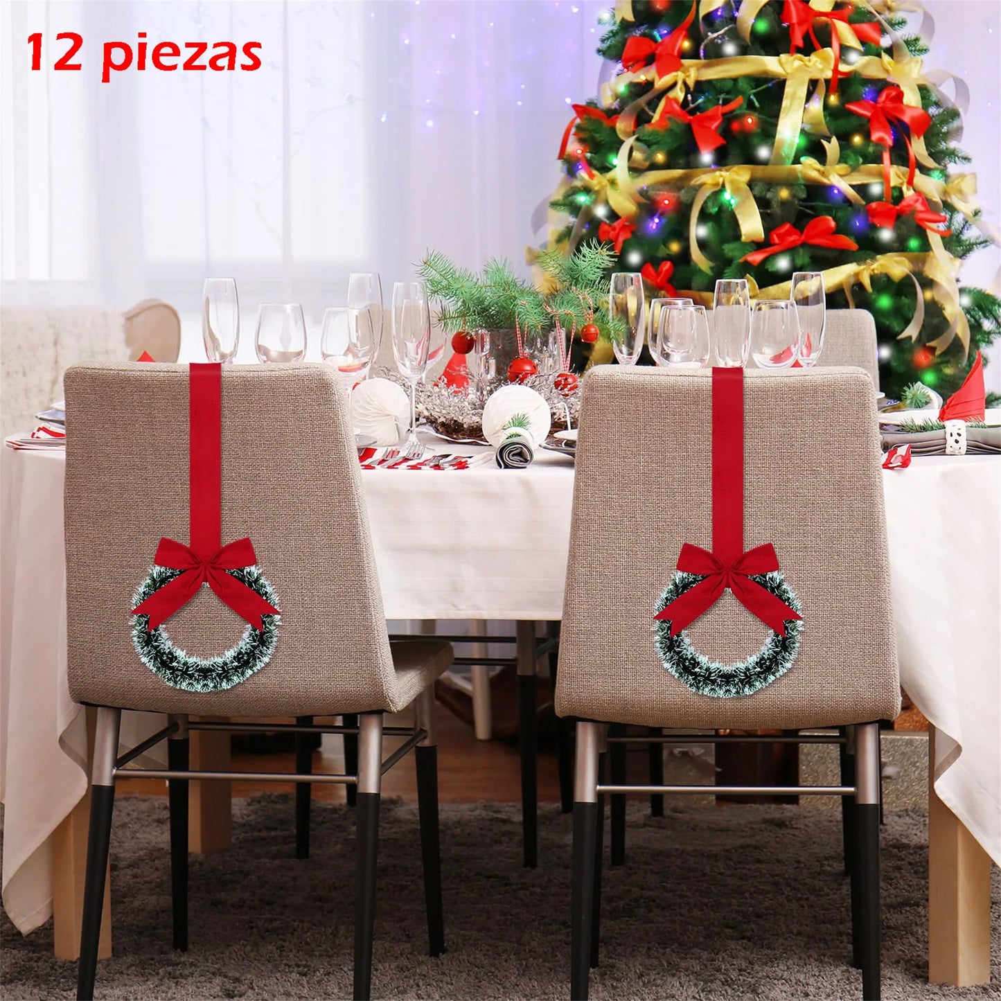 Small Christmas Wreath with Festive Red Bow