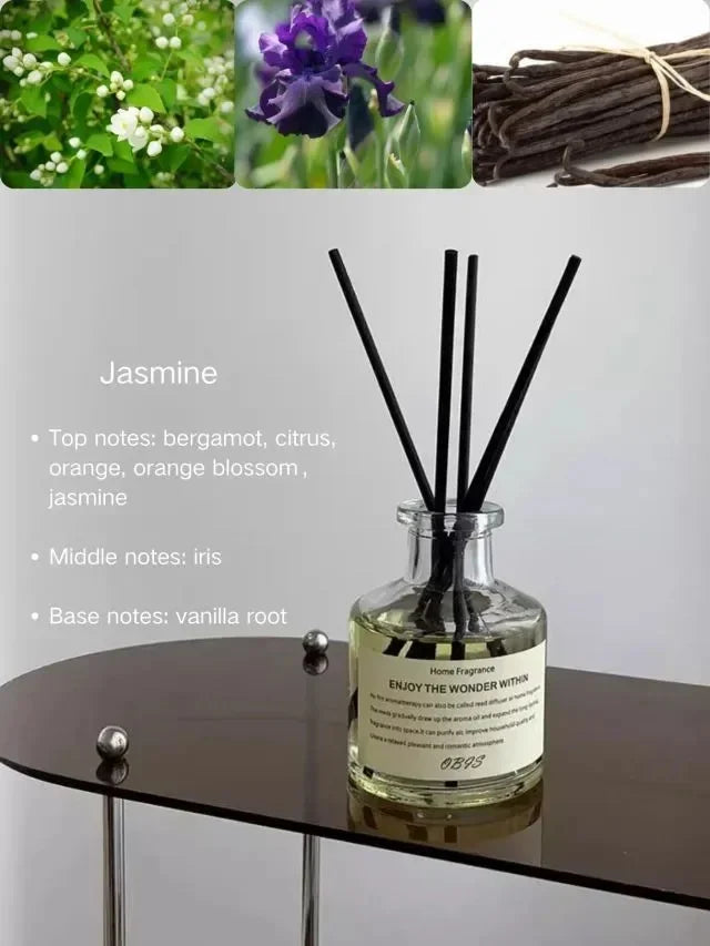 50ml Aromatherapy Essential Oil Flameless Freesia Jasmin Oil with Reed Diffuser