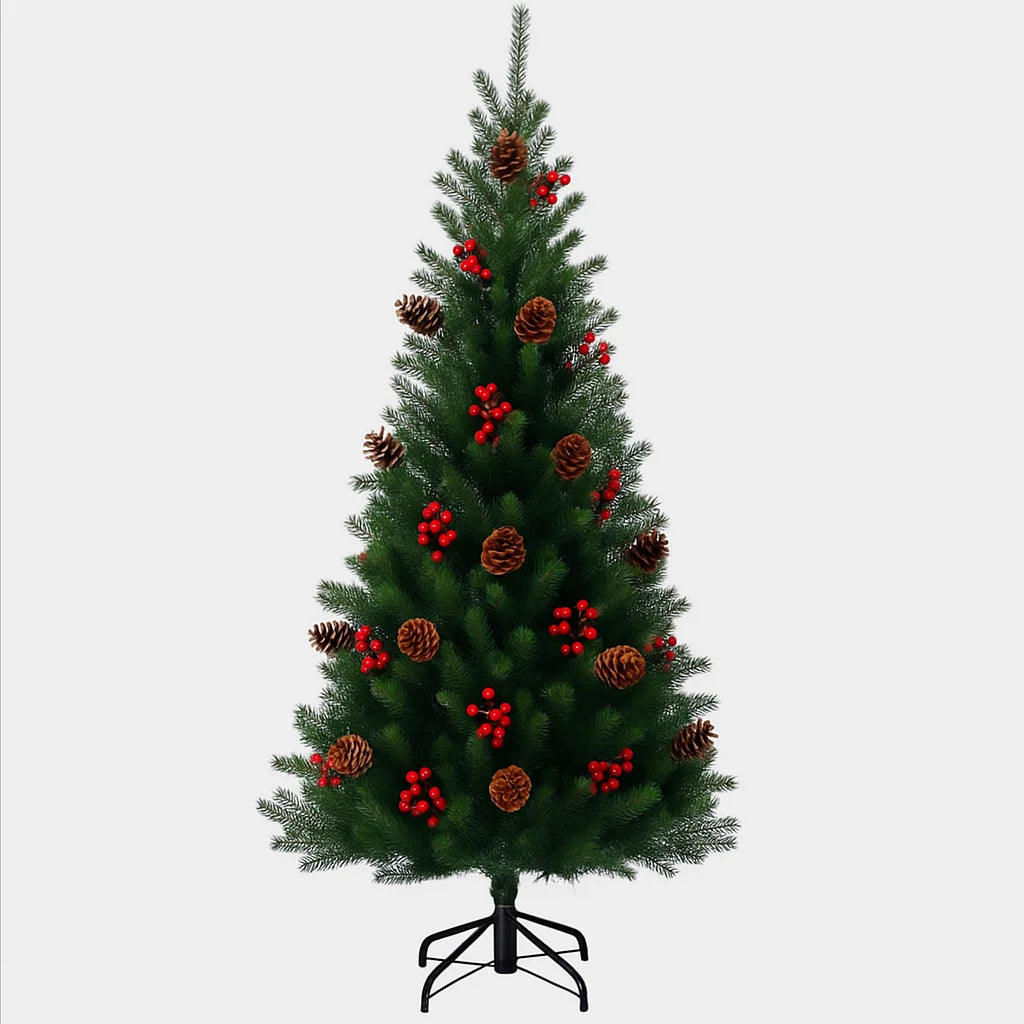 180cm Artificial Spruce Christmas Tree, Pre-Lit Xmas Tree