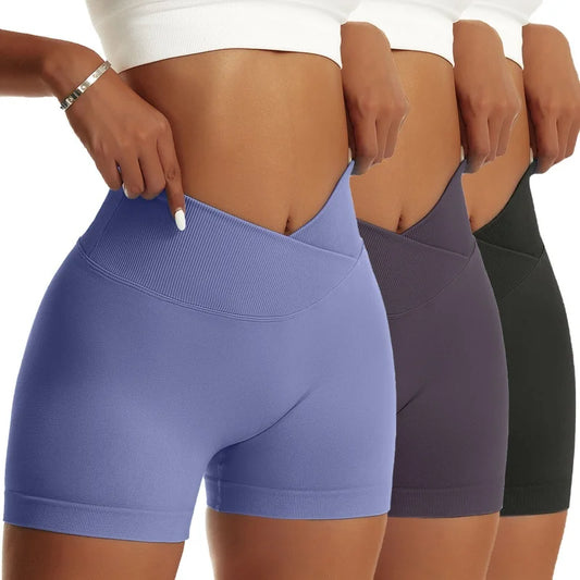 3 Pieces Women Solid Peach  Pants Running, Biker, Yoga