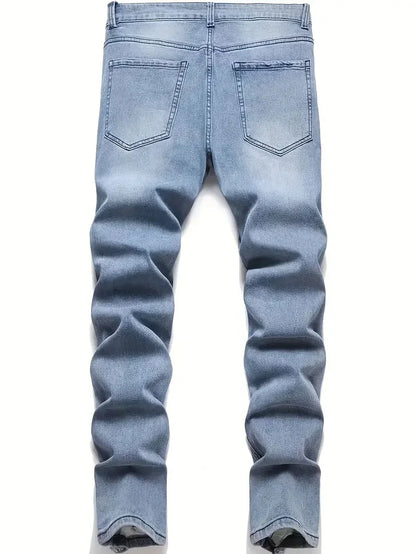 Men'S Fashionable Ripped Jeans, Cotton Blend,