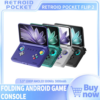 2025 Retroid Pocket Flip2 Retro Handheld Game Console