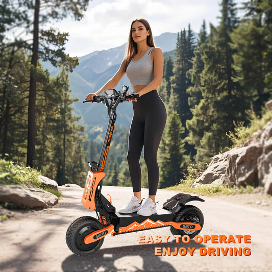 GT08 Electric Scooter 5600W Dual Moto 46MPH 46Miles Range, Off road