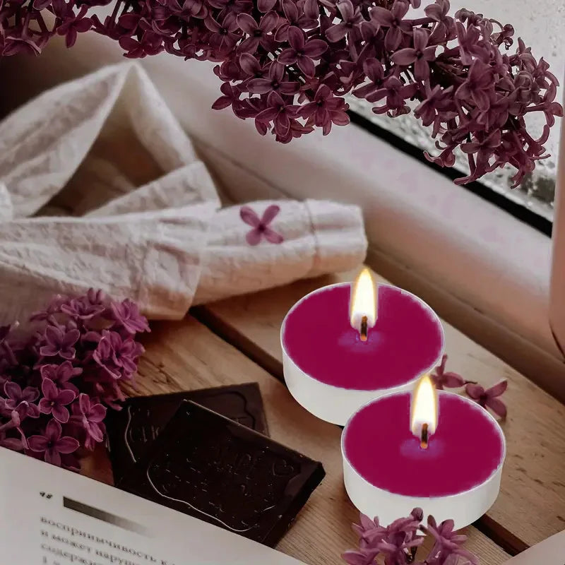 Air Fusion 100 Count Tea Light Candles Burgundy Berry Aromatherap