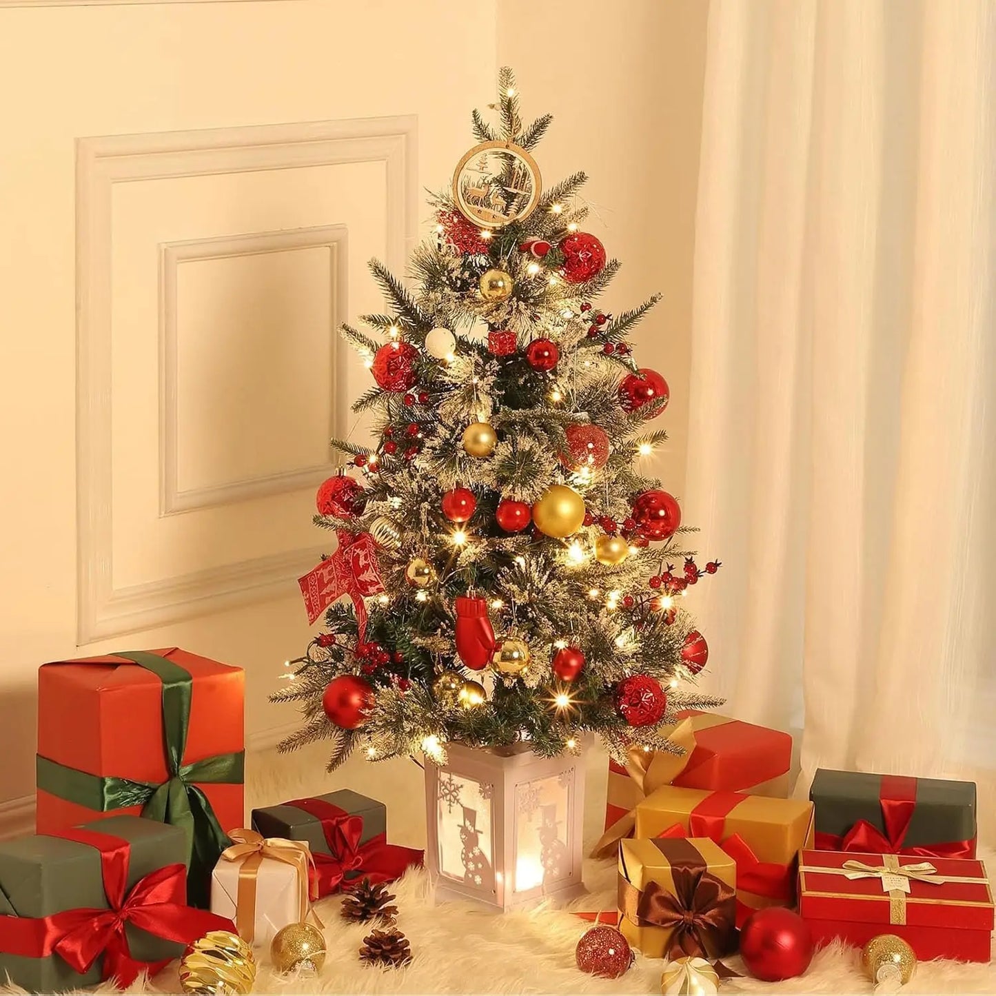 3 ft Tabletop Christmas Tree, Pre-lit Xmas Tree