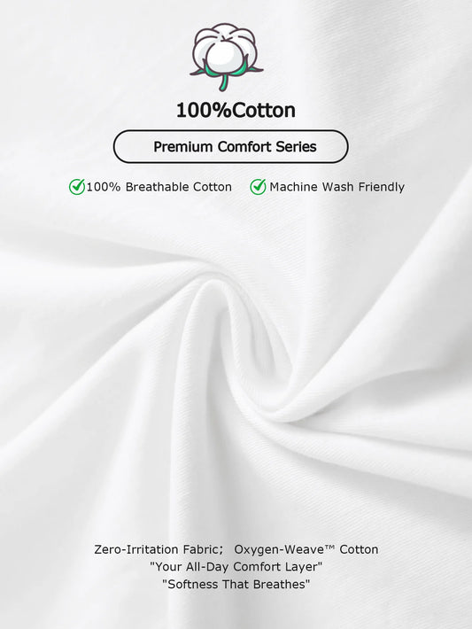 Tween Girls [Cotton T-Shirt Pattern] White Cotton T-Shirt,  Tee With Bear And Campfire Illustration