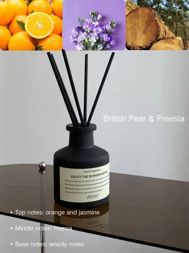 50ml Aromatherapy Essential Oil Flameless Freesia Jasmin Oil with Reed Diffuser