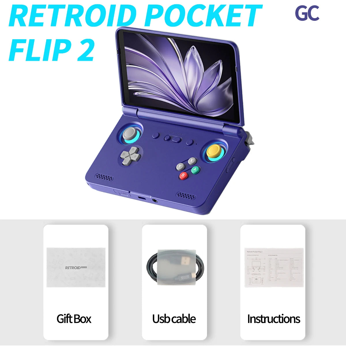 2025 Retroid Pocket Flip2 Retro Handheld Game Console