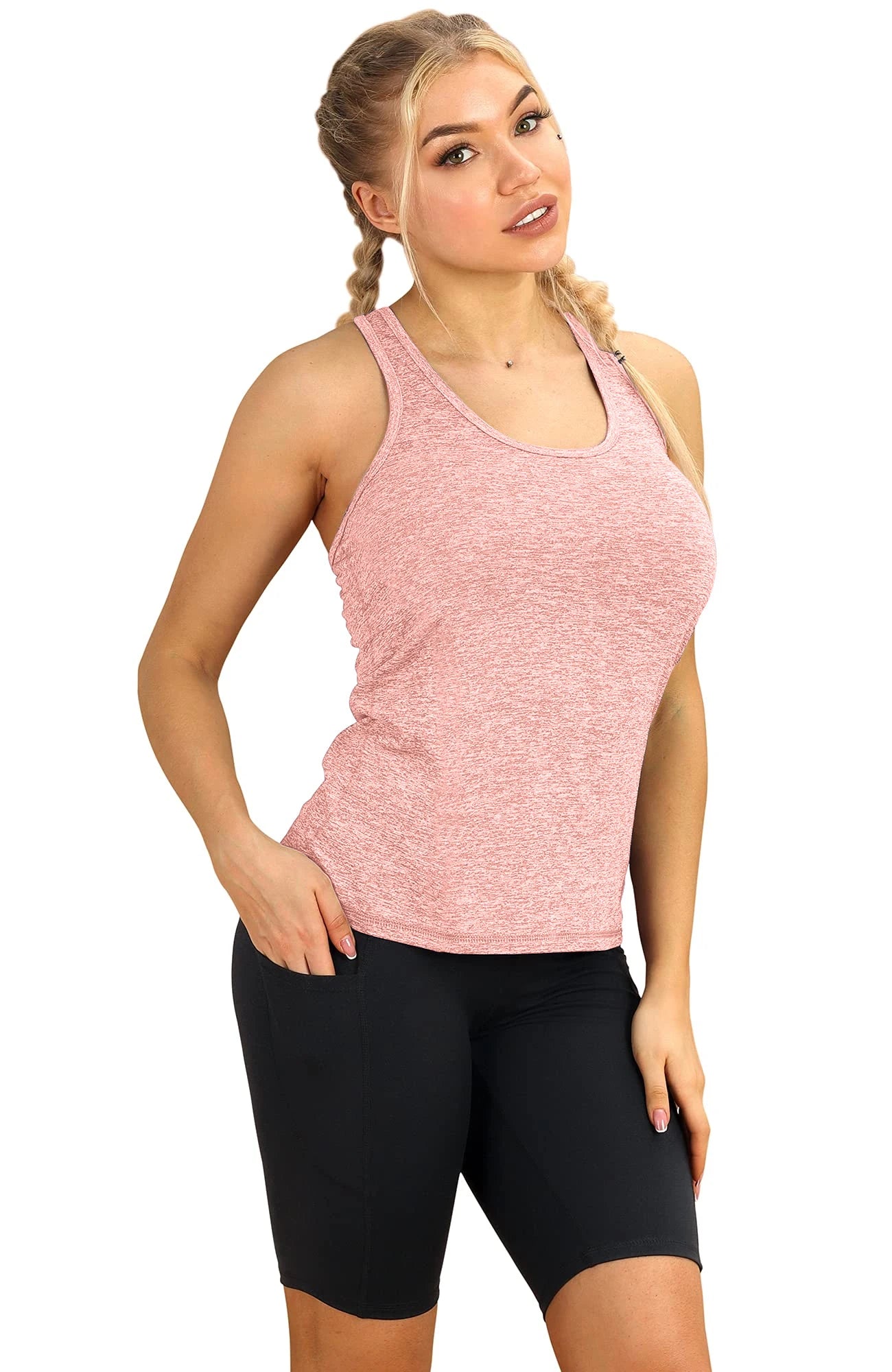 3 Pcs Women Sport tank Tops Loose Tops Quick Dryt