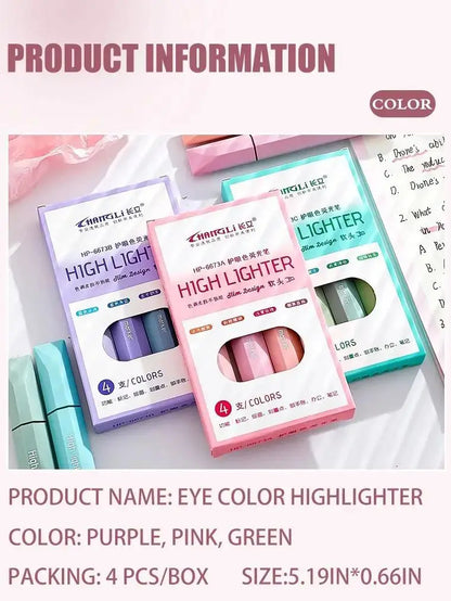 12 colorful highlighters, quick drying, not easy tor smudge