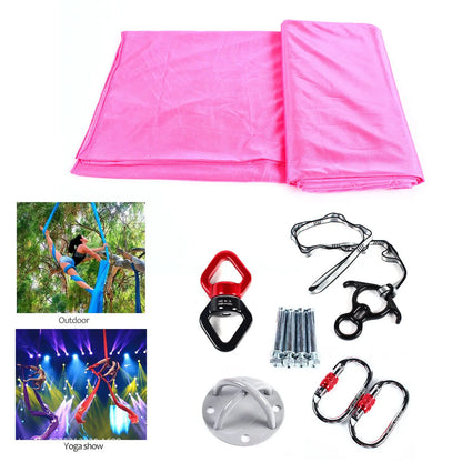 Aerial Silk Yoga Swing Hammock Pilates w/ Carabiner Kit