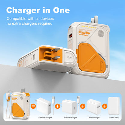 6-in-1 multifunctional power bank for wireless charging,