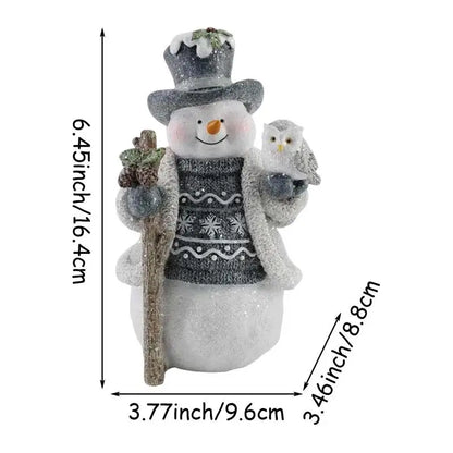 Snowman Figurines Indoor Christmas   Ornaments for Holiday