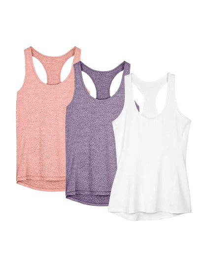 3 Pcs Women Sport tank Tops Loose Tops Quick Dryt