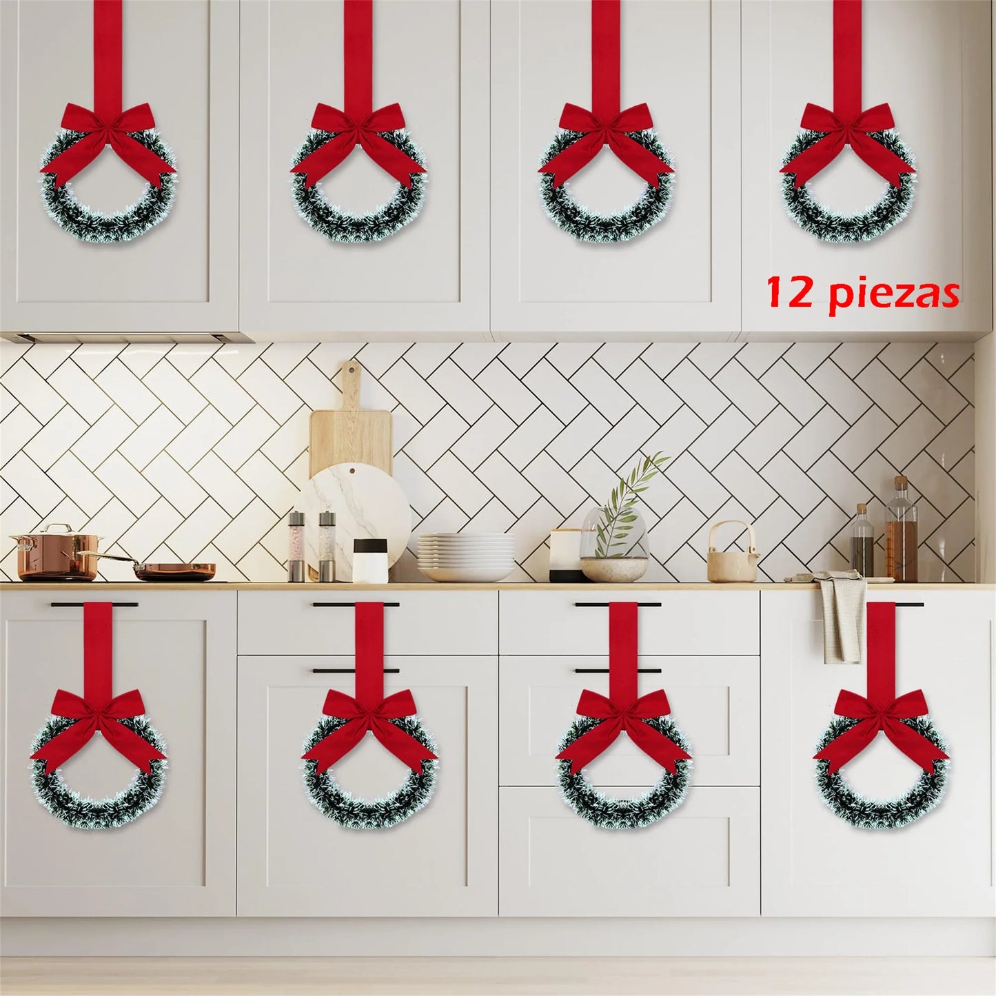 Small Christmas Wreath with Festive Red Bow