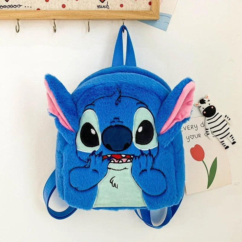New Plush Backpack Ins Japanese Blue Stitch Funny Cartoon Large-Capacity Student Backpack Kindergarten Bag Child Gift