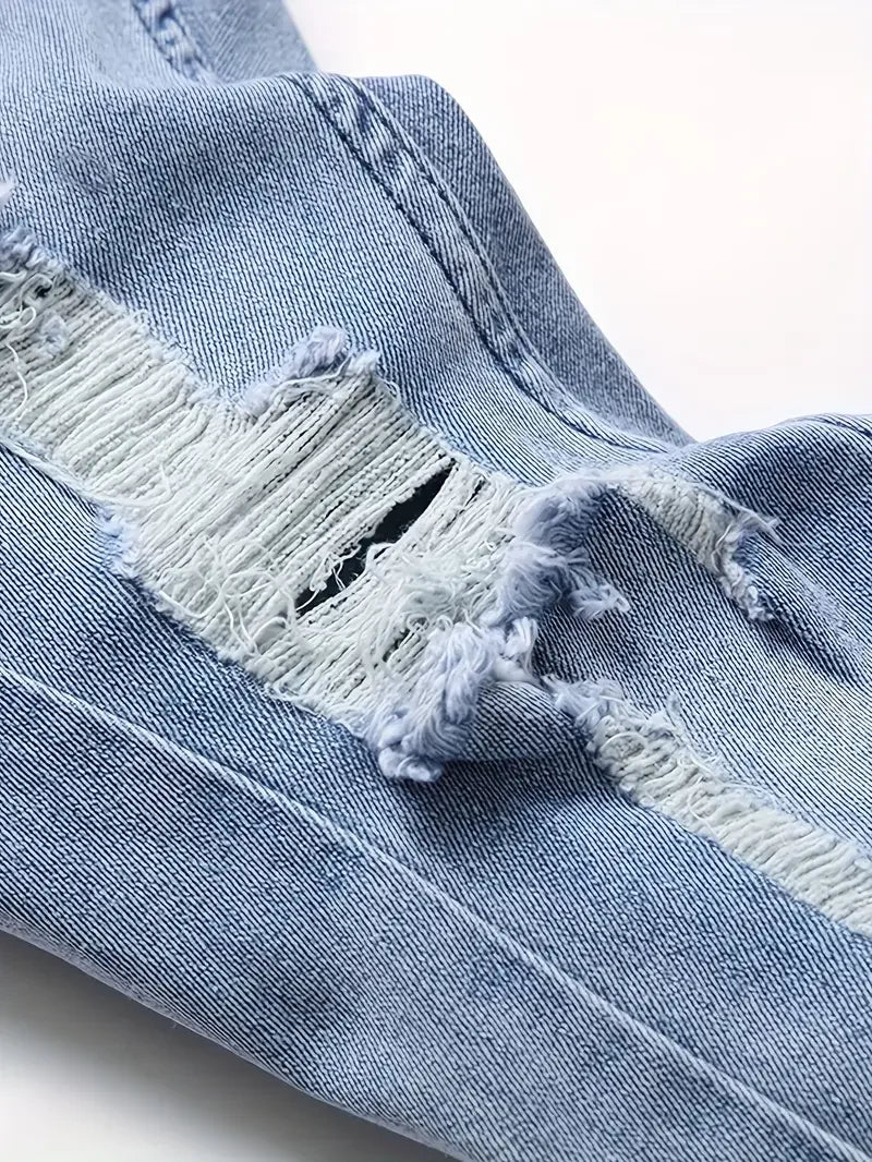 Men'S Fashionable Ripped Jeans, Cotton Blend,