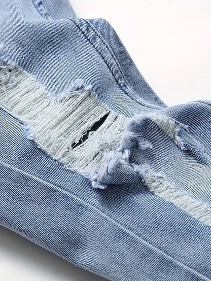 Men'S Fashionable Ripped Jeans, Cotton Blend,