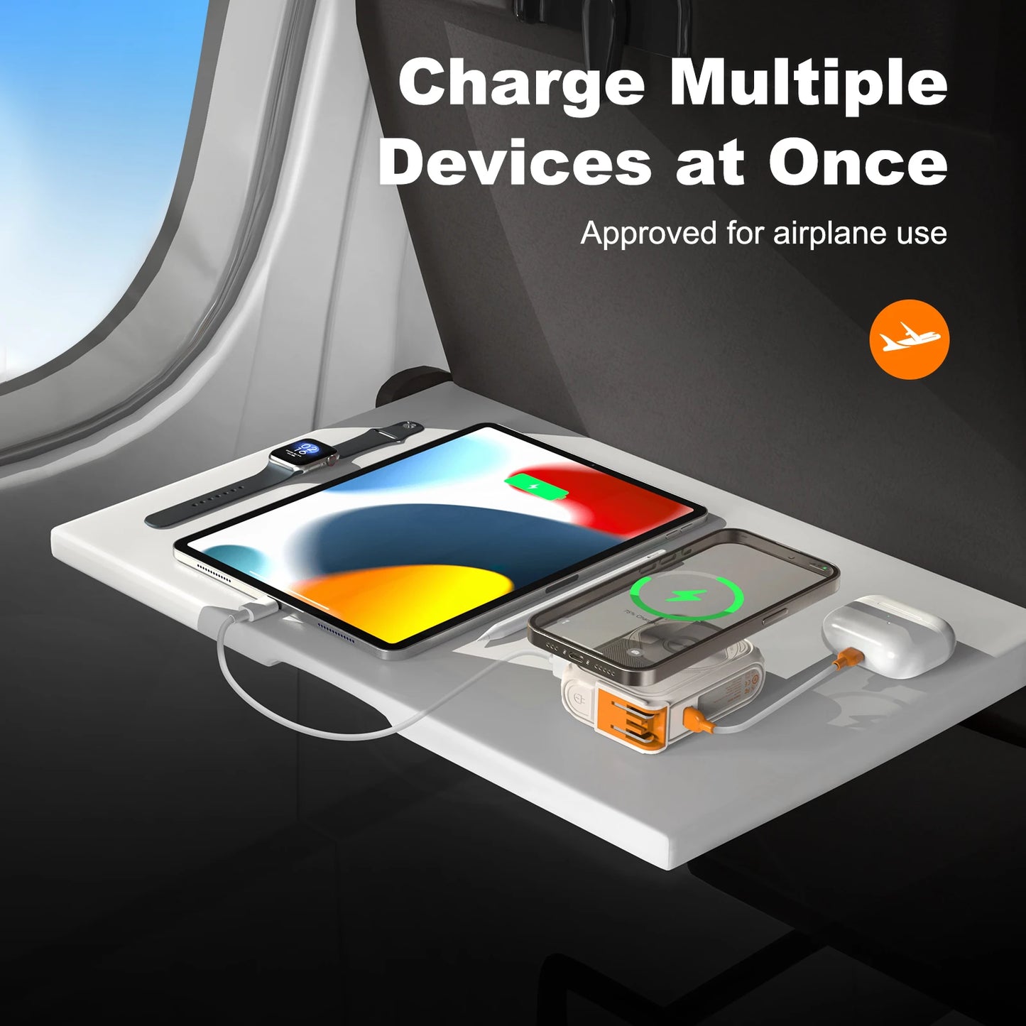 6-in-1 multifunctional power bank for wireless charging,