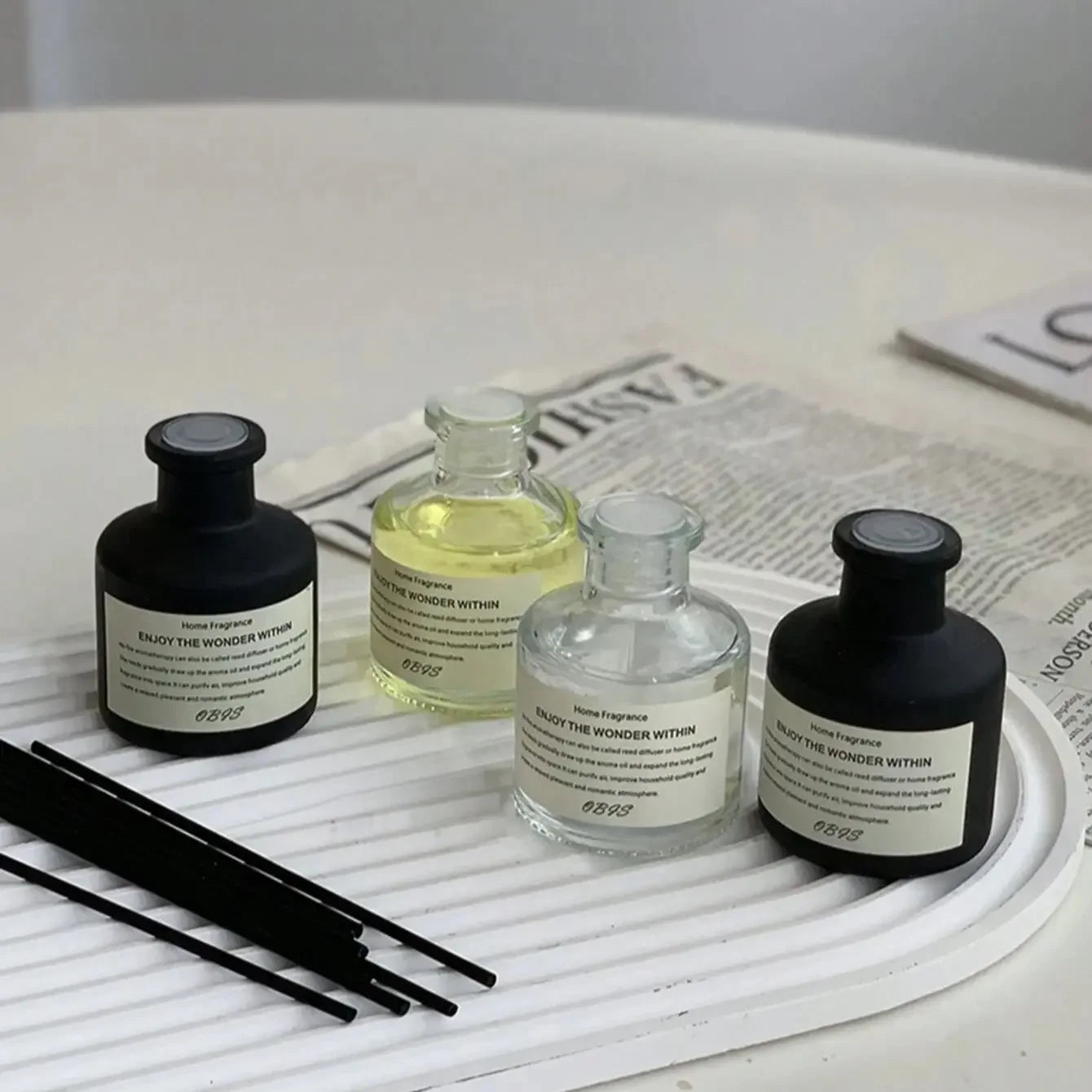 50ml Aromatherapy Essential Oil Flameless Freesia Jasmin Oil with Reed Diffuser