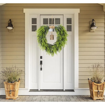 Real Touch Artificial Cedar Wreath 20 with BellWr