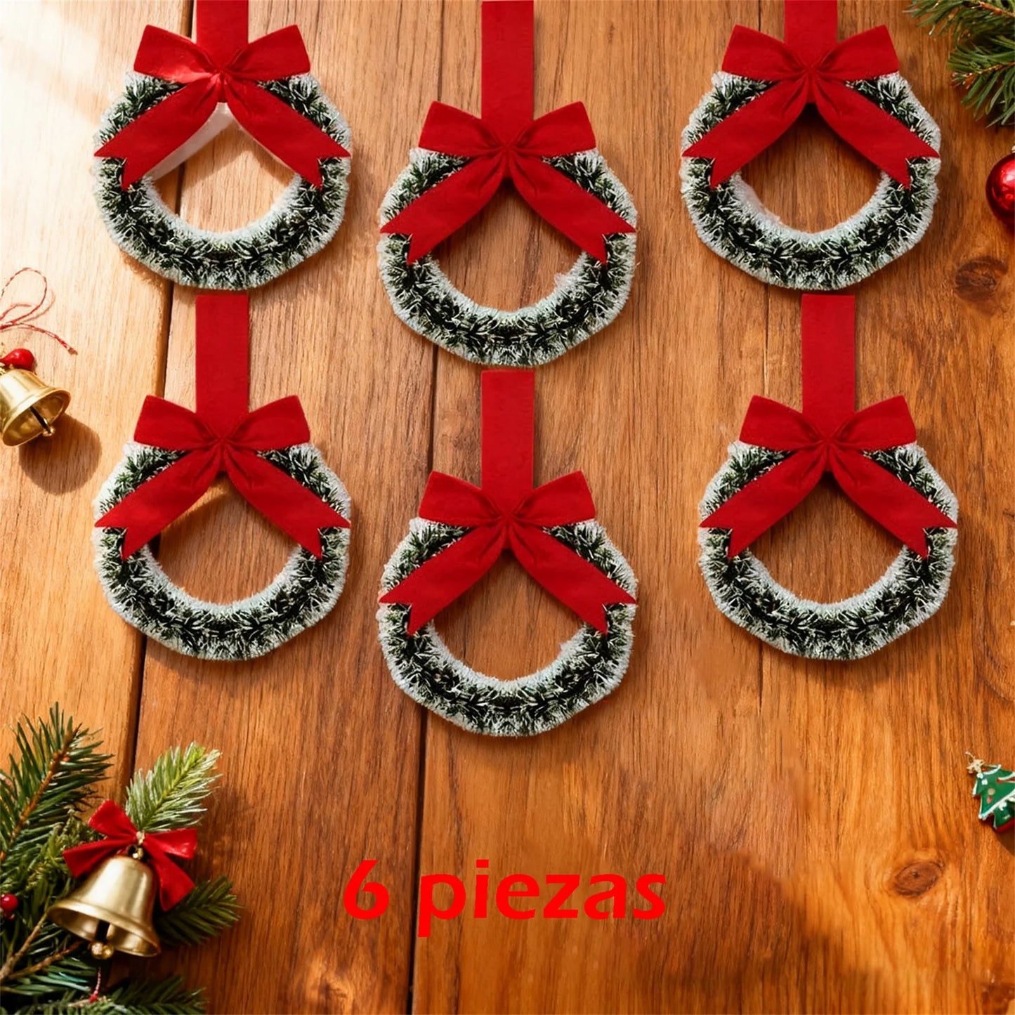 Small Christmas Wreath with Festive Red Bow