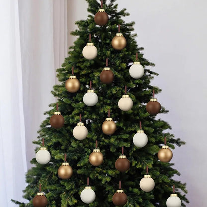 12 Pcs Neutral Textured Christmas Ball Ornaments
