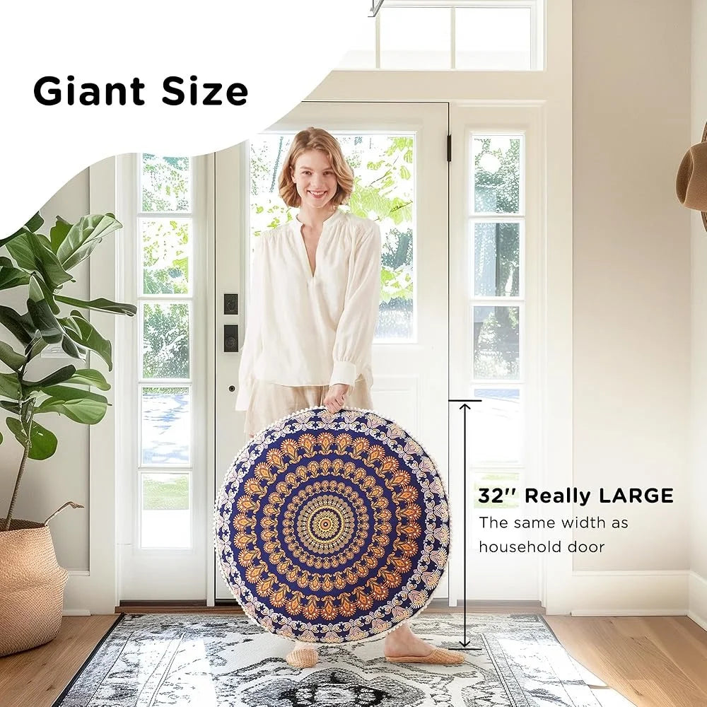 Large Meditation Floor Pillows Set of 2 Memory Foam Cushions