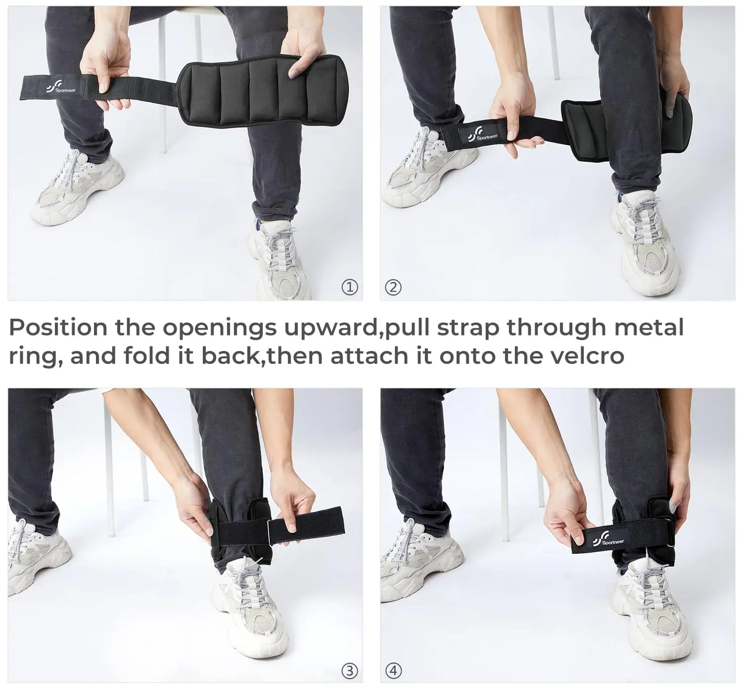 Adjustable Ankle Weights 1Pair 10lb Leg Weight Straps for Women Men