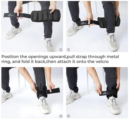 Adjustable Ankle Weights 1Pair 10lb Leg Weight Straps for Women Men