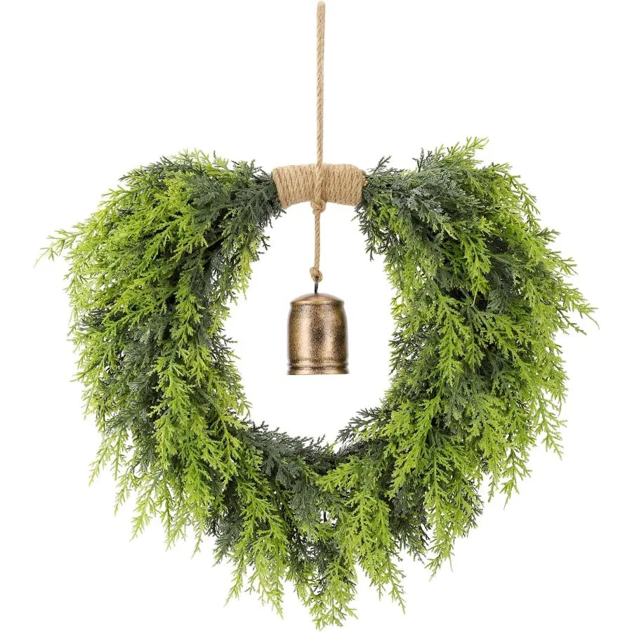Real Touch Artificial Cedar Wreath 20 with BellWr