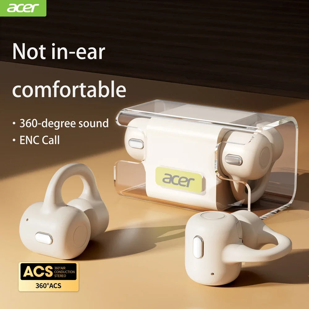 Acer Clip-on Ear Earbuds TWS Earbuds Bluetooth 5.3 Low Latency