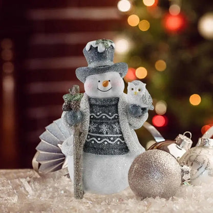 Snowman Figurines Indoor Christmas   Ornaments for Holiday