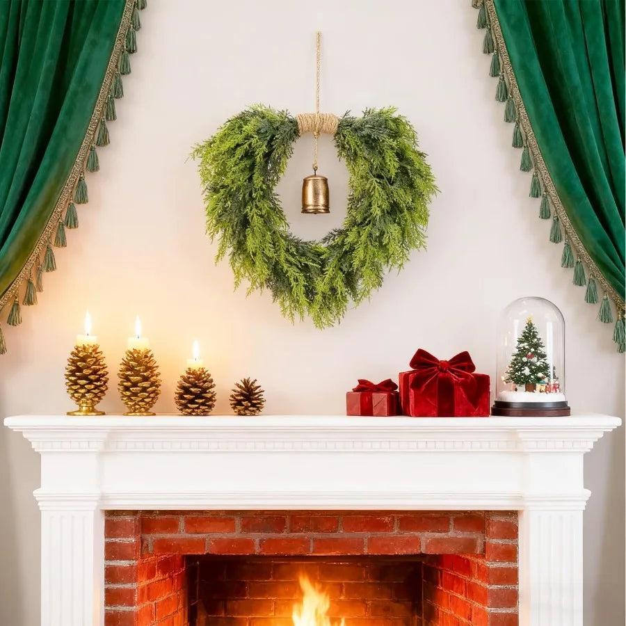 Real Touch Artificial Cedar Wreath 20 with BellWr