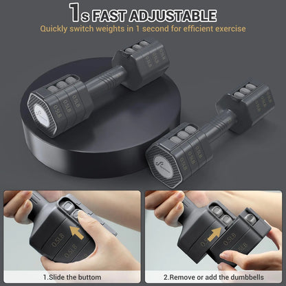 Adjustable Dumbbells 4-in-1 (2-5lb Each) Fast-Adjust Free Weights