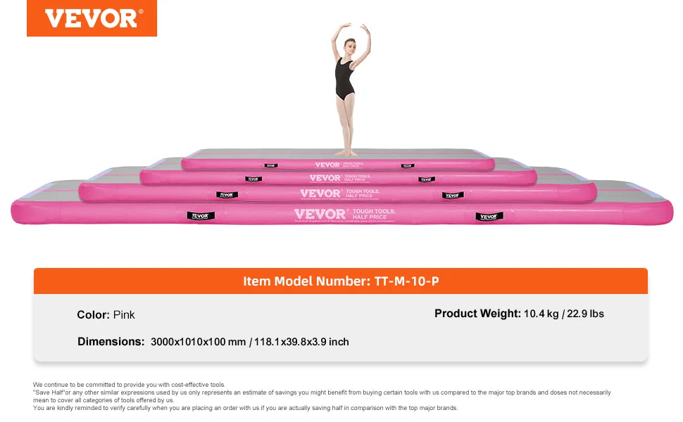 10/13/16 ft Gymnastics Air Mat Inflatable Mat Tumble Track