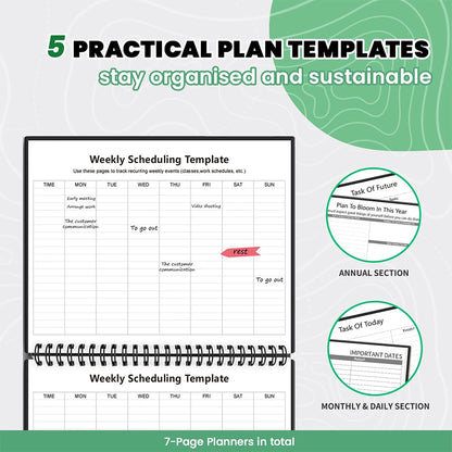 Reusable Smart Notebook A4 Size Lined and Dot-Grid Pages Note Book 6 Styles Page Rewritable Notepad for Adult Student Black